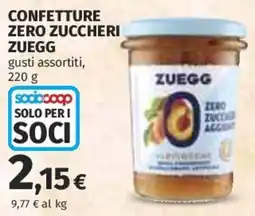 Coop Superstore Confettura zero zuccheri Zuegg offerta