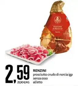 PRO7 Supermercati Renzini prosciutto crudo di norcia igp offerta