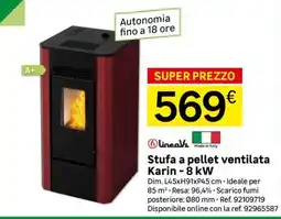 Leroy Merlin Stufa a pellet ventilata Karin - 8 kW offerta