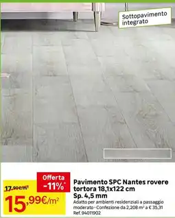 Leroy Merlin Pavimento SPC Nantes rovere tortora offerta