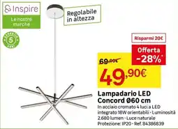 Leroy Merlin Lampadario LED Concord Ø60 cm offerta