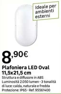 Leroy Merlin Plafoniera LED Oval offerta