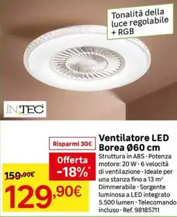 Leroy Merlin Ventilatore LED Borea offerta