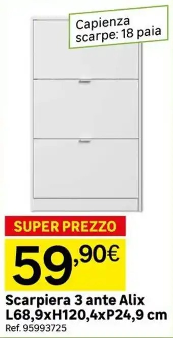 Scarpiera 3 ante Alix