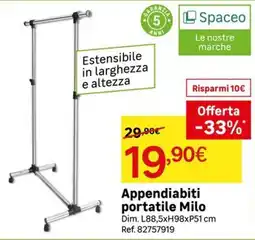 Leroy Merlin Appendiabiti portatile Milo offerta