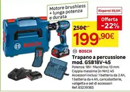 Leroy Merlin Trapano a percussione mod. GSB18V-45 Bosch offerta