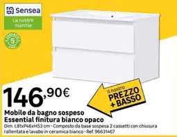 Leroy Merlin Mobile da bagno sospeso Essential finitura bianco opaco offerta