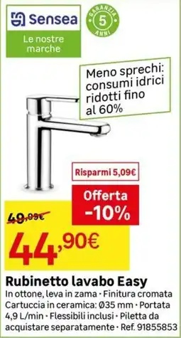Leroy Merlin Sensea Rubinetto lavabo Easy offerta