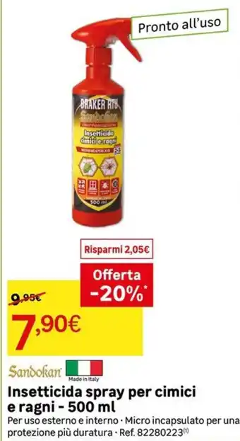 Sandokan Insetticida spray per cimici e ragni