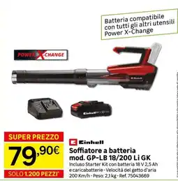 Leroy Merlin Einhell Soffiatore a batteria offerta