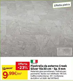 Leroy Merlin Piastrrella da esterno Creek Silver offerta
