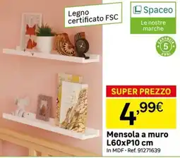 Leroy Merlin Mensola a muro Spaceo offerta