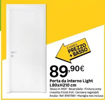 Leroy Merlin Porta da interno Light offerta