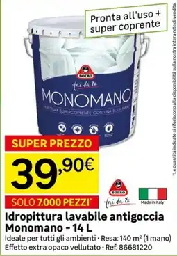 Leroy Merlin Idropittura lavabile antigoccia Monomano offerta