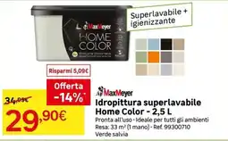 Leroy Merlin MaxMeyer Idropittura superlavabile Home Color offerta