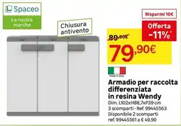 Leroy Merlin Armadio per raccolta differenziata in resina Wendy offerta