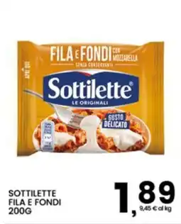 Interspar Sottilette fila e fondi con mozzarella offerta