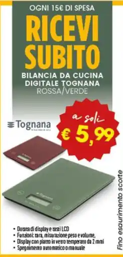 Interspar Bilancia da cucina digitale Tognana Rossa/Verde offerta
