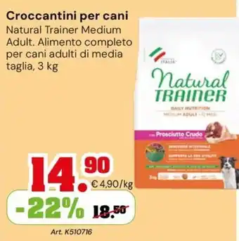 Croccantini per cani Natural Trainer Medium Adult