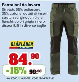 TuttoGiardino Pantaloni da lavoro Blåkläder offerta