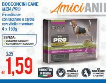 MD Discount Miba Pro Excellence Bocconcini Cane con tacchino e carote con vitello e verdure 4x150g offerta