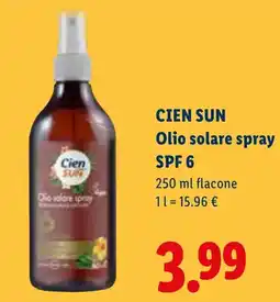 Lidl Cien Sun Olio solare spray offerta