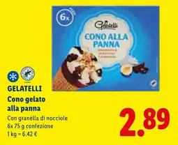 Lidl Gelatelli Cono gelato alla panna offerta