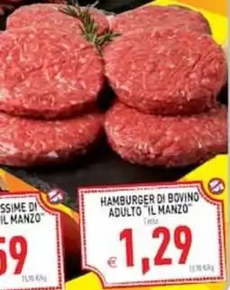 Supermercati Agorà Hamburger di bovino adulto Il Manzo offerta