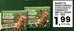Interspar Barrette gran cereale cioccolato fondente/ mirtilli rossi offerta