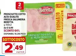 Iperal Prosciutto cotto alta qualità fresca salumeria Beretta offerta