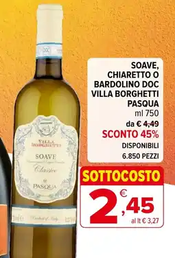 Iperal Soave, chiaretto o bardolino doc villa borghetti pasqua offerta