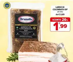 Iperal Lardo di Colonnata IGP Brunello offerta
