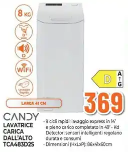 Extracoop Candy lavatrice carica dall'alto offerta