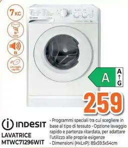 Extracoop Indesit Lavatrice MTWC71296WIT offerta