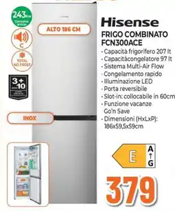 Extracoop Hisense frigo combinato FCN300ACE offerta