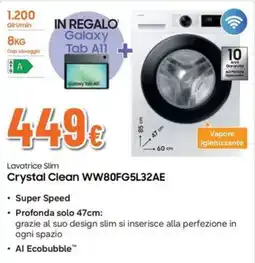 Extracoop Lavatrice Slim Crystal Clean offerta