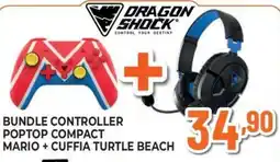 Extracoop Bundle controller Poptop Compact Mario + cuffia Turtle Beach offerta