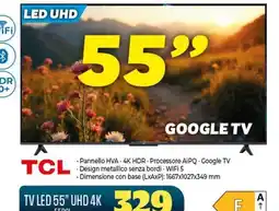 Gaer TCL TV LED 55" UHD 4K offerta