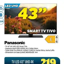 Gaer Panasonic TV LED 43" UHD 4K offerta