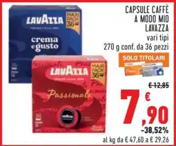 Conad CAPSULE CAFFÈ A MODO MIO LAVAZZA offerta