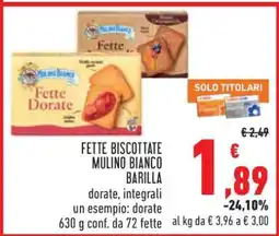Conad Fette Biscottate Mulino Bianco Barilla offerta