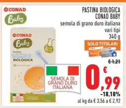 Conad Pastina Biologica Conad Baby offerta