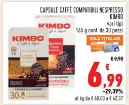 Conad CAPSULE CAFFÈ COMPATIBILI NESPRESSO KIMBO offerta