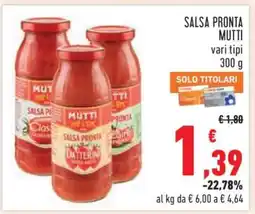 Conad SALSA PRONTA MUTTI offerta