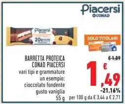 Conad BARRETTA PROTEICA CONAD PIACERSI offerta
