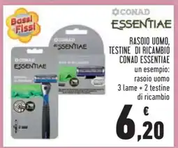 Conad Rasoio uomo, testine di ricambio CONAD Essentiae offerta