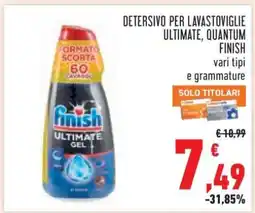 Conad DETERSIVO PER LAVASTOVIGLIE ULTIMATE, QUANTUM FINISH offerta