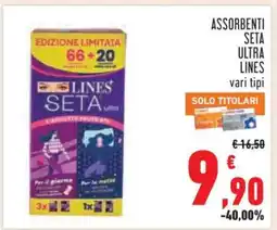 Conad Assorbenti Seta Ultra Lines offerta
