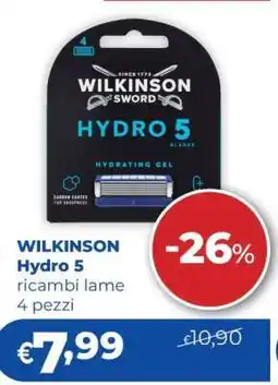 Acqua & Sapone WILKINSON Hydro 5 ricambi lame 4 pezzi offerta