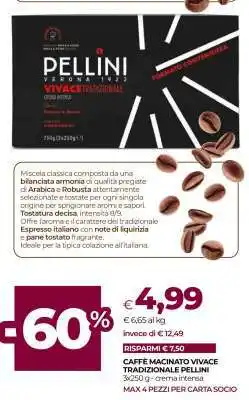 Coop CAFFÈ MACINATO VIVACE TRADIZIONALE PELLINI offerta
